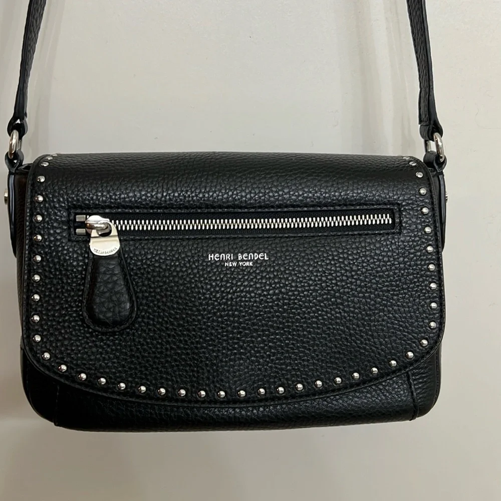 Henri Bendel Dakota studded flap Crossbody Black - Picture 2 of 16